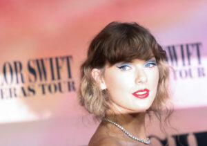 Taylor Swift attends a premiere for Taylor Swift: The Eras Tour in Los Angeles, California, U.S.