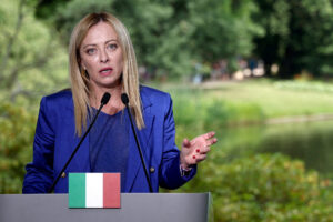 Italian Prime Minister Giorgia Meloni in Warsaw, Poland