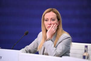 Italy's Prime Minister Giorgia Meloni attends the second day of the UK Artificial Intelligence (AI) Safety Summit at Bletchley Park, Britain, November 2, 2023.